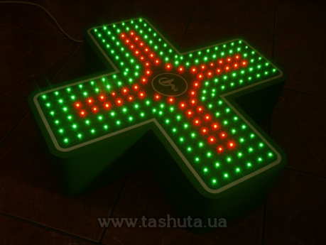 Крест светодиодный с динамикой EXPAND, двухцветный, 700х700мм