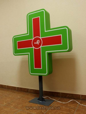 Аптечный крест с внутренней подсветкой 800х800 мм