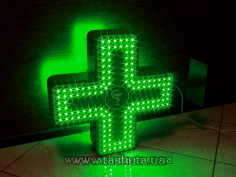 Аптечный крест светодиодный с динамикой, одноцветный, 600х600мм