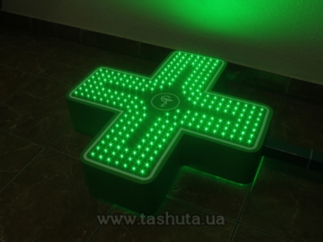 Светодиодный аптечный крест с динамикой, двухцветный, 600х600мм
